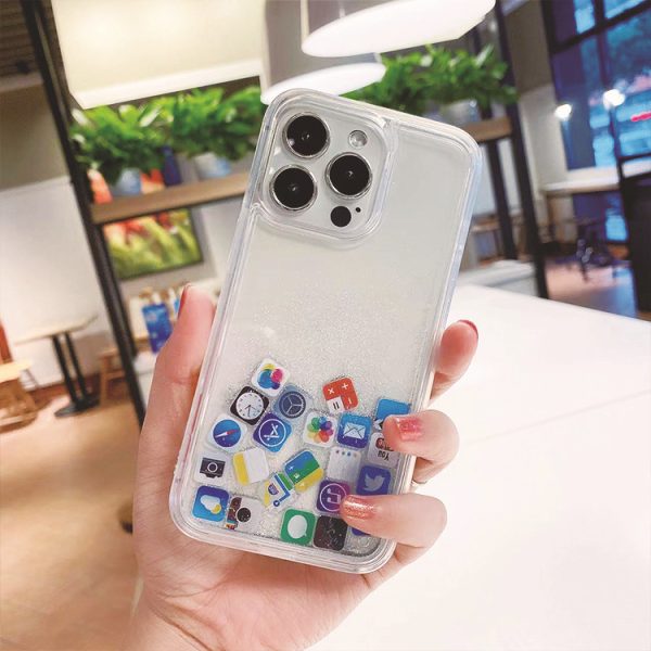 Bling Quicksand Liquid Glitter Phone Shell Case for iPhone 14 15 16Plus Pro Max 12 13 - Image 2