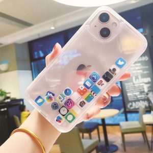 Bling Quicksand Liquid Glitter Phone Shell Case for iPhone 14 15 16Plus Pro Max 12 13