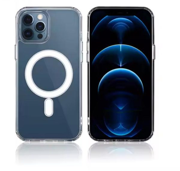 Shockproof Clear Charger Mag Mobile Phone Cases Transparent Safe Magnetic Phone Case for Iphone 15 14 13 Pro Max