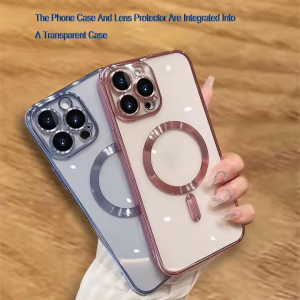 Electroplate Plated Mag Shockproof Safe Magnetic Cell Cover Magnet Phone Case for Iphone 16 15 14 Pro Max
