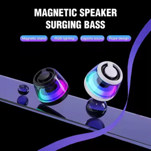 Outdoor Speaker with RGB LED Lighting Mobile Phone Magnetic Holder Waterproof