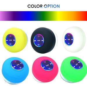 Waterproof Suction Cup BT 5.0 Speaker LED Colorful Light Shower BTS-07 Wireless Speaker