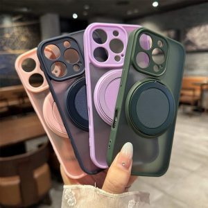 Custom logo 1.5mm/2.5mm Magnetic Hard Printed Phone Case with Stand for iPhone 17 air Pro Max Protective Phone Covers